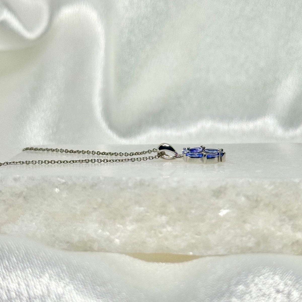 Genuine Marquise Cut Tanzanite Pendant | 14k Solid Gold