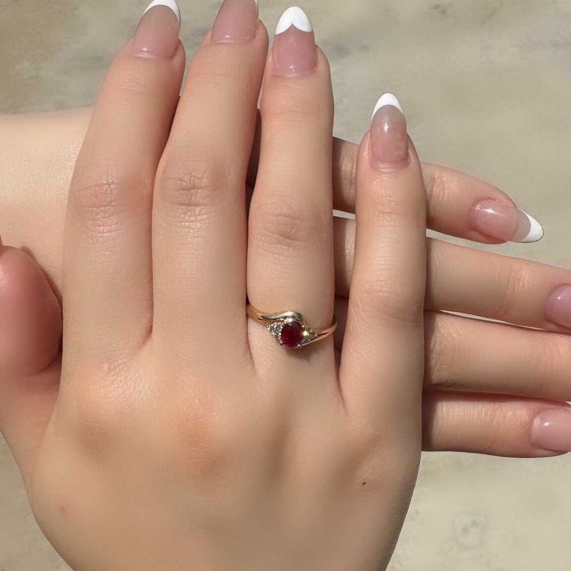 14k Solid Gold Oval Ruby Diamond Cluster Swirl Ring, July Birthstone, Handcrafted Jewelry