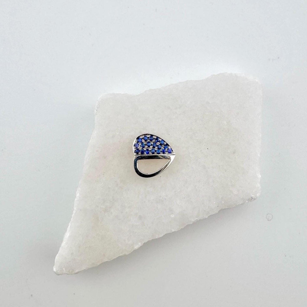 Genuine Sapphire and Diamond Heart Pendant | 18k Solid Gold