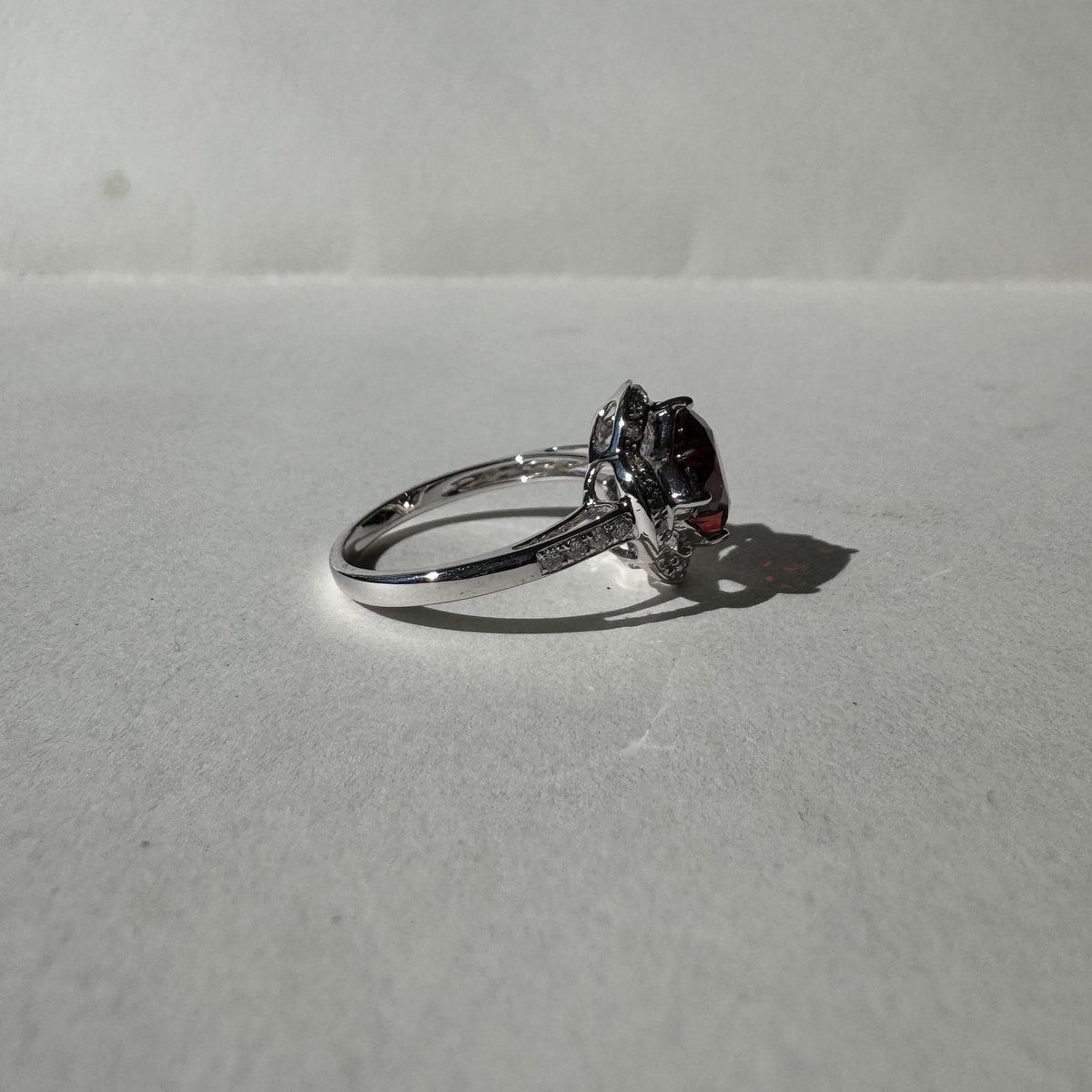 Genuine Garnet Quatrefoil Ring in 14k Solid Gold