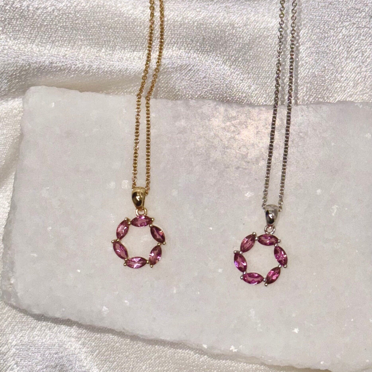 Genuine Marquise Cut Tourmaline Pendant | 14k Solid Gold