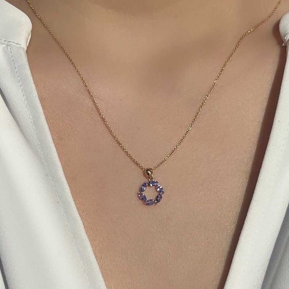 Genuine Marquise Cut Tanzanite Pendant | 14k Solid Gold