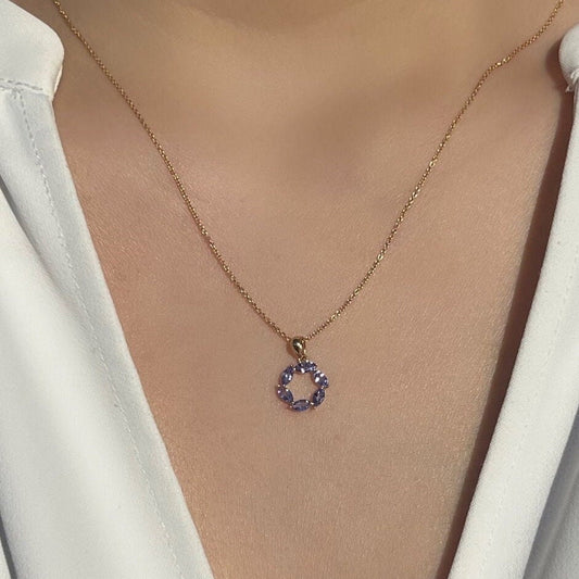 Genuine Marquise Cut Tanzanite Pendant | 14k Solid Gold
