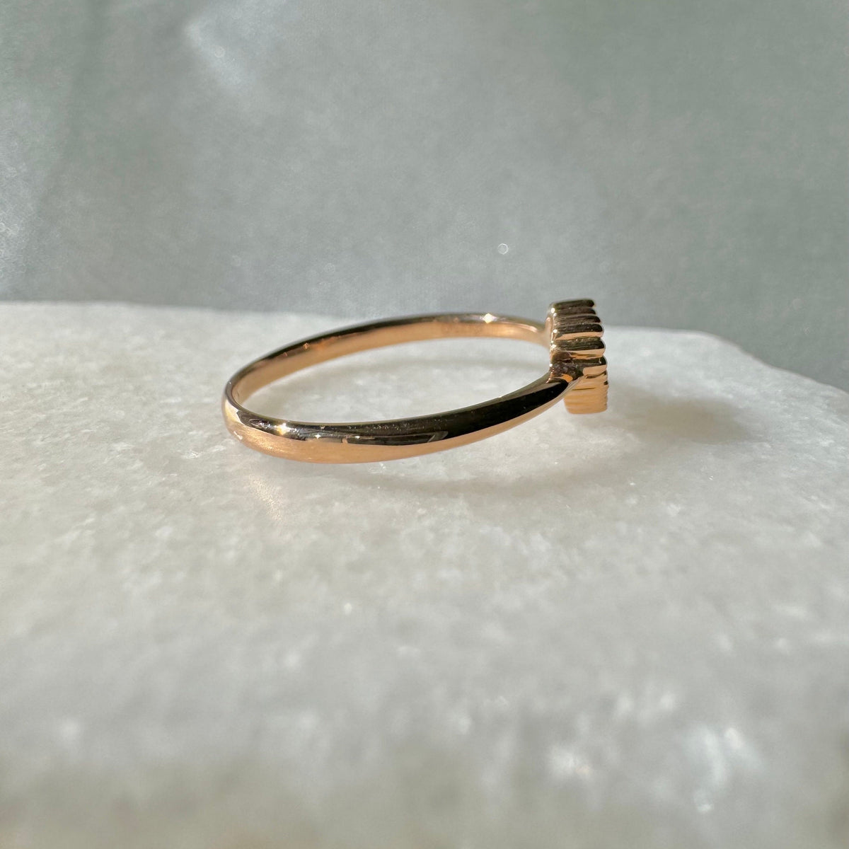 Genuine Diamond Heart Ring in 18k Solid Rose Gold