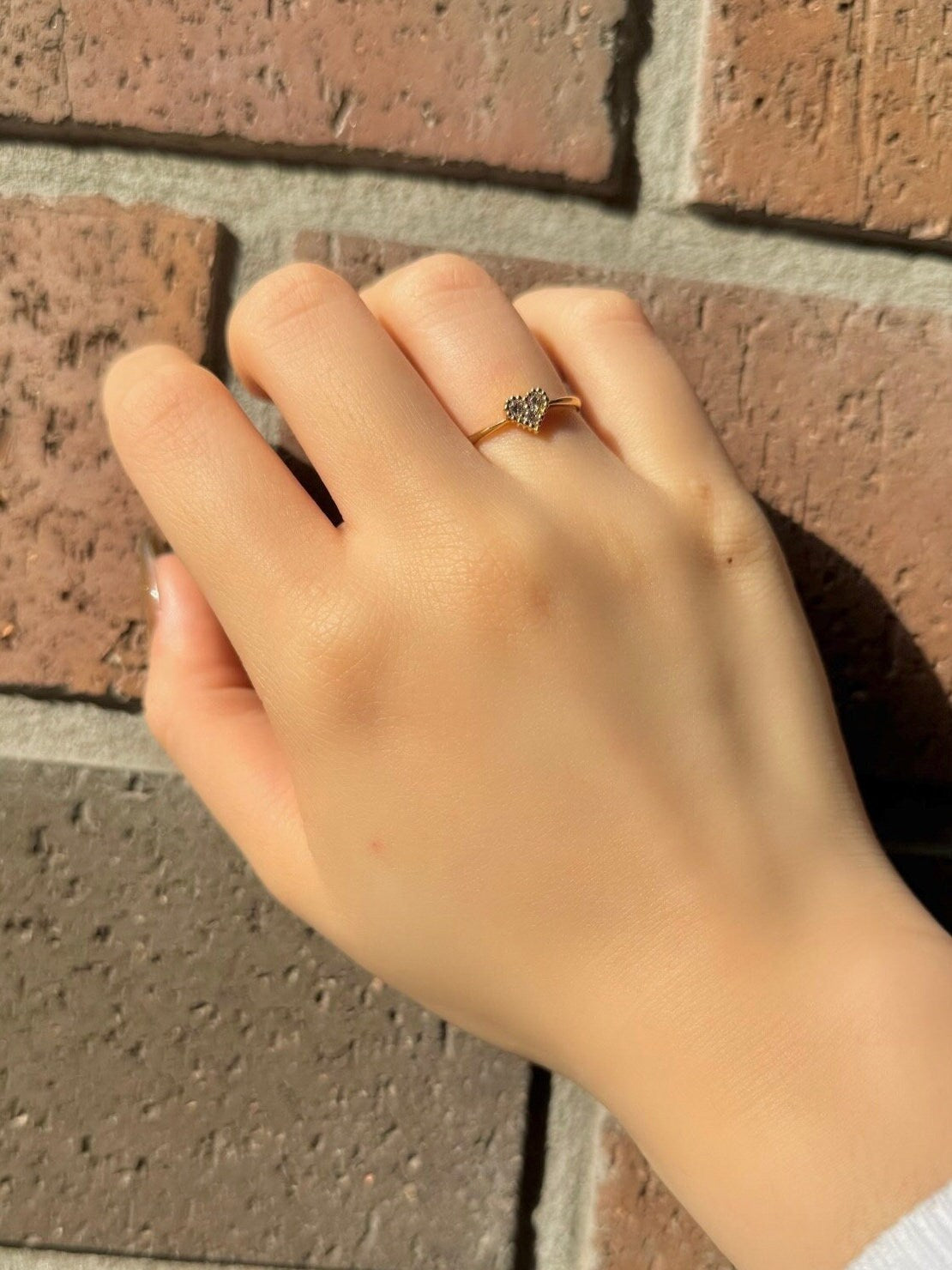 Genuine Diamond Heart Ring in 18k Solid Rose Gold
