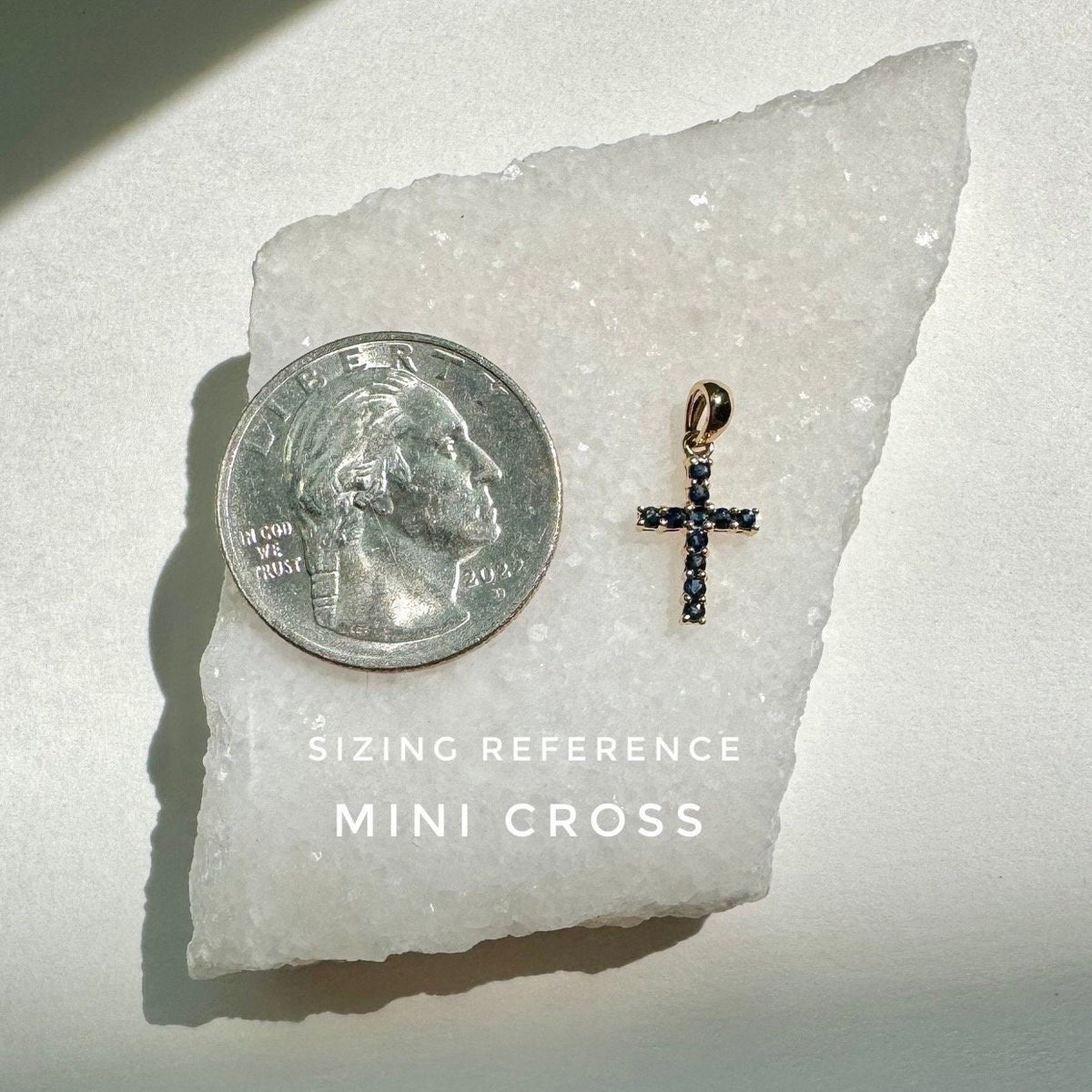 Genuine Ruby Cross Pendant (Mini) | 14k Solid Gold