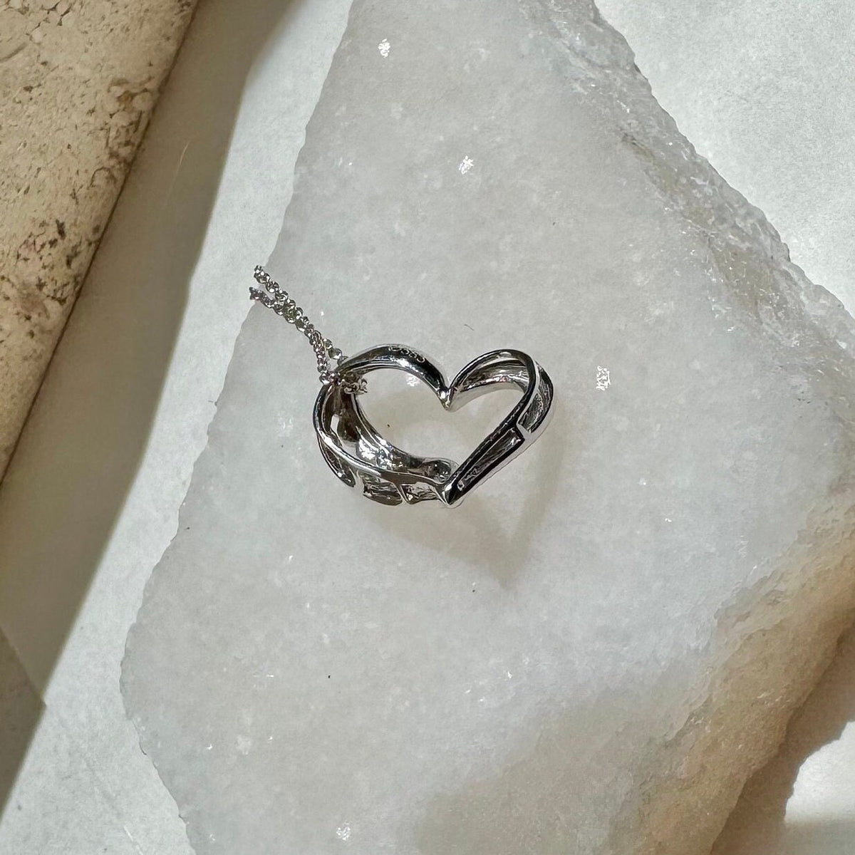 Genuine Sapphire Heart Dangle Pendant in 14k Solid Gold