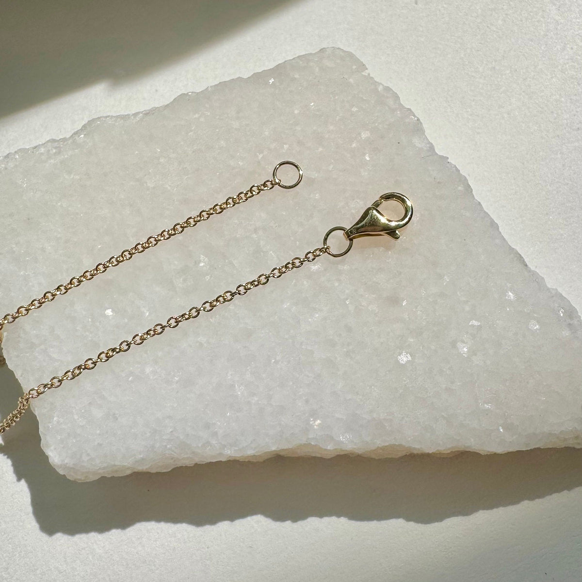 Genuine Diamond Bezel Necklace / 14k Solid Gold