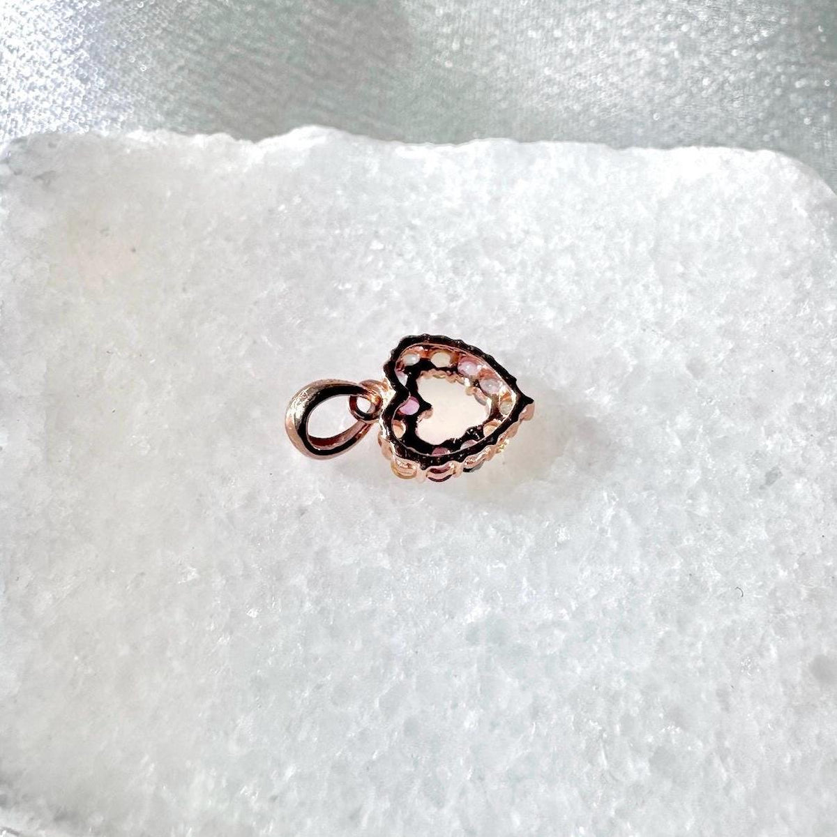Genuine Rainbow Sapphire Heart Pendant | 14k Solid Gold