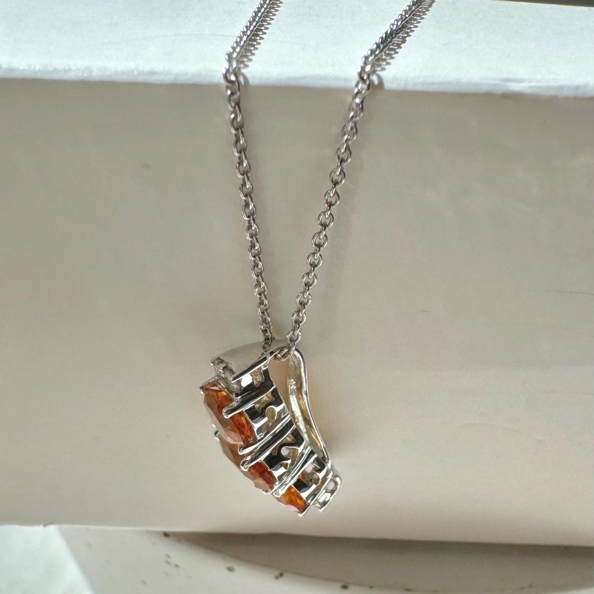 Genuine Citrine and Diamond Trio Oval Pendant, 14k Solid Gold, November Birthstone, Gift for Her