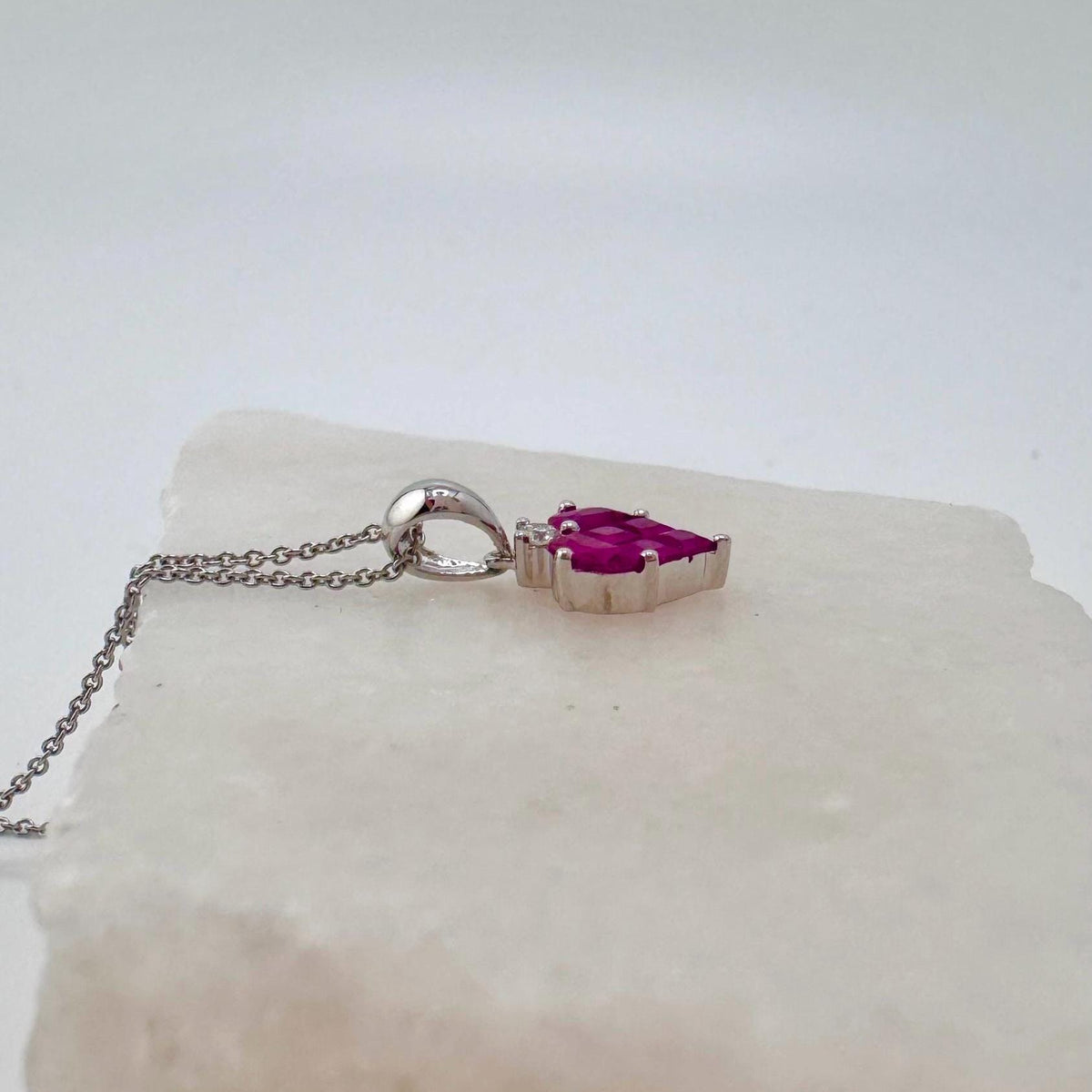 Genuine Ruby and Diamond Heart Pendant | 18k Solid Gold