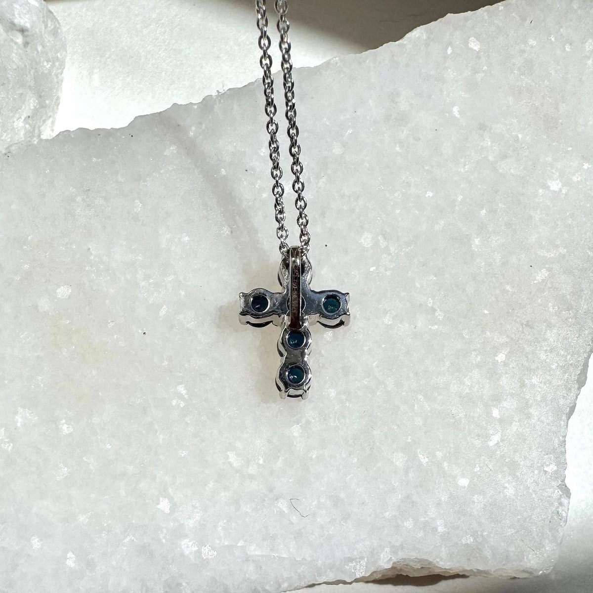 Genuine Sapphire Dainty Round Cut Pendant | 18k Solid Gold