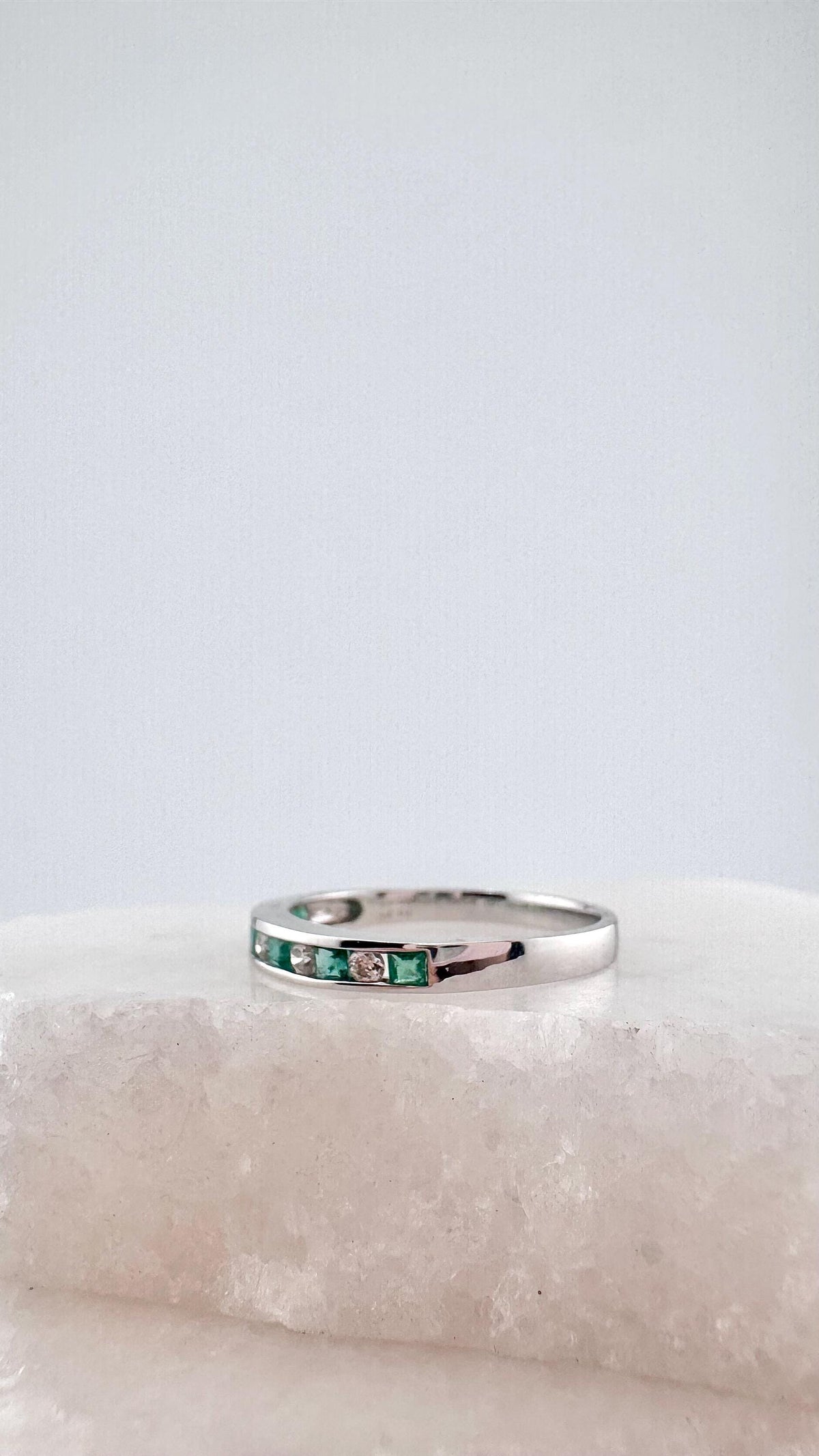 Genuine Sapphire Ruby Emerald and Diamond Stacker Ring｜18k Solid Gold