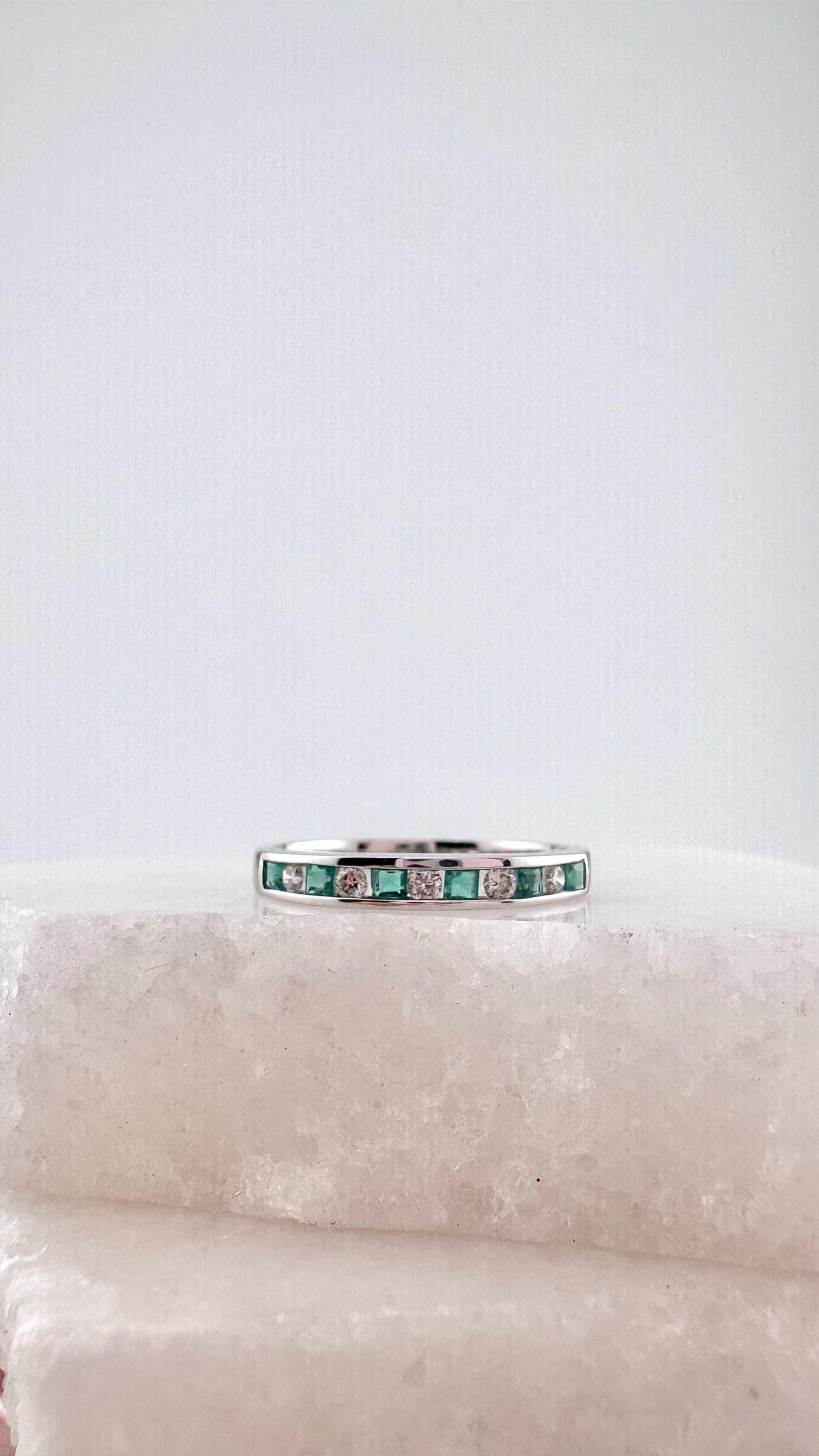Genuine Sapphire Ruby Emerald and Diamond Stacker Ring｜18k Solid Gold