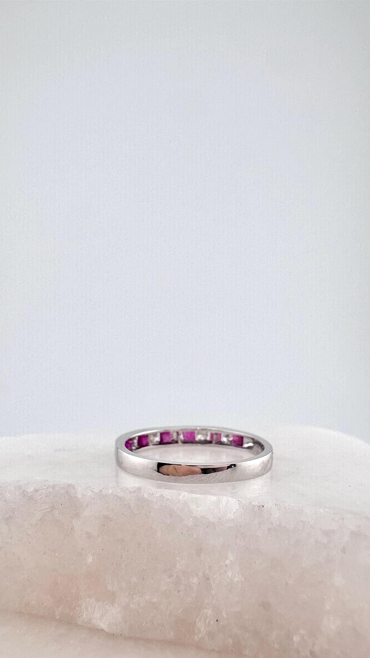 Genuine Sapphire Ruby Emerald and Diamond Stacker Ring｜18k Solid Gold