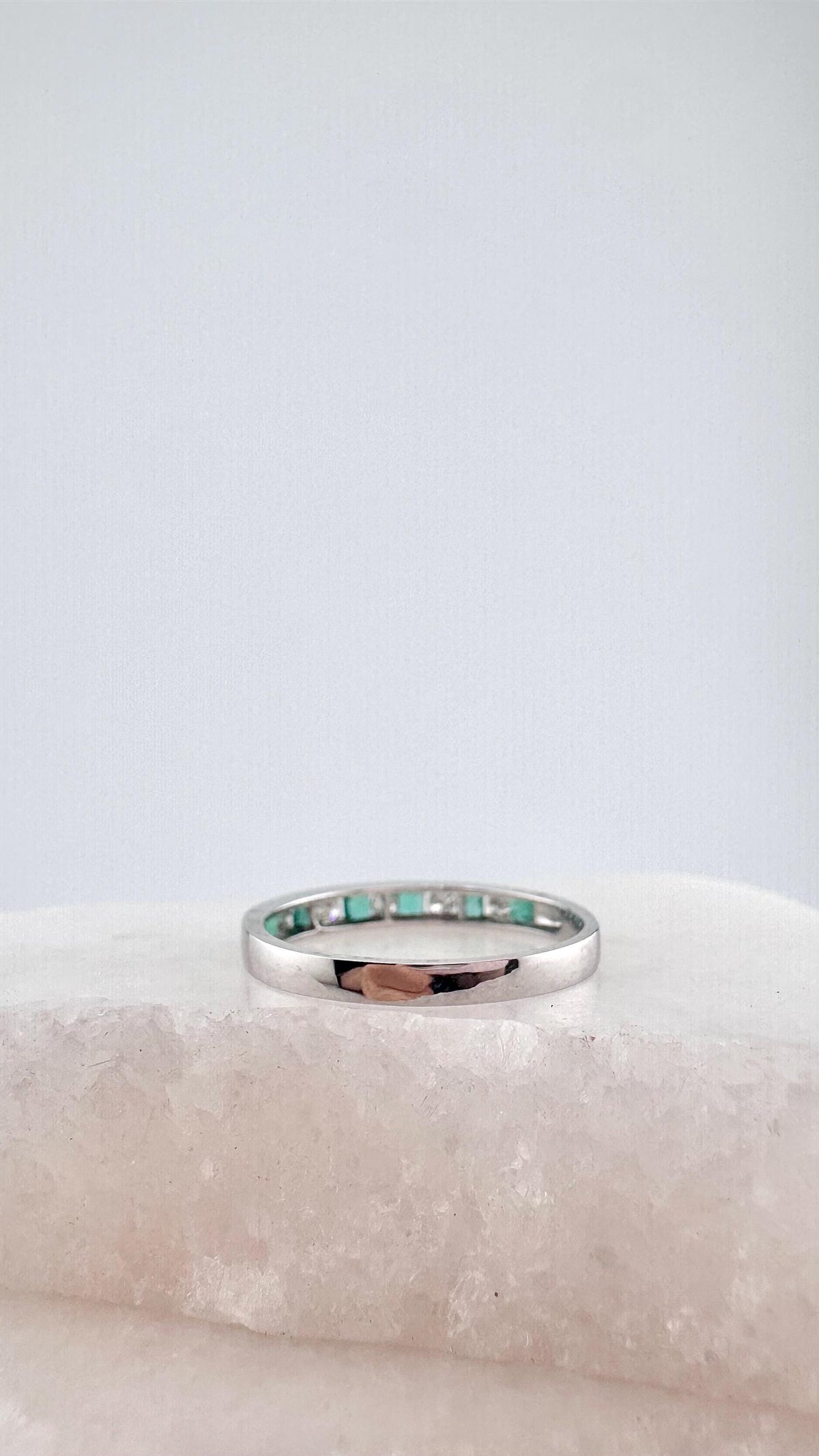 Genuine Sapphire Ruby Emerald and Diamond Stacker Ring｜18k Solid Gold
