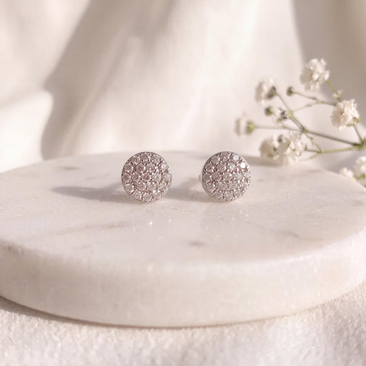 Genuine 5 MM Diamond Bezel Earrings in 14k Solid Gold